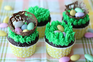 Springtime Cupcake Idea With Chocolate Nests