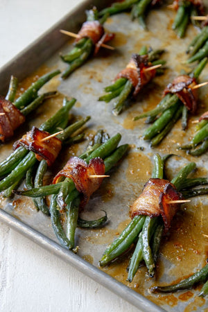 Bacon Wrapped Green Beans in the Smoker