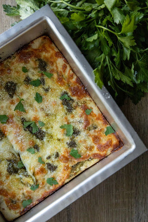 Cheesy Garlic Pesto Bread in the Smoker