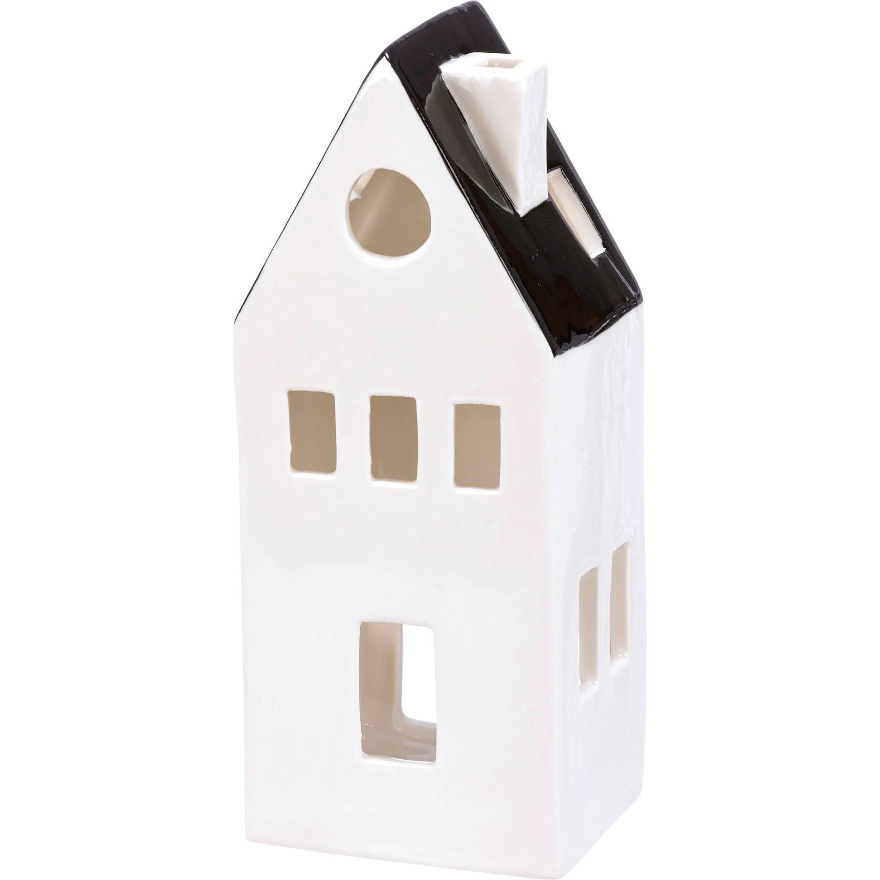 Black And White Houses Figurine