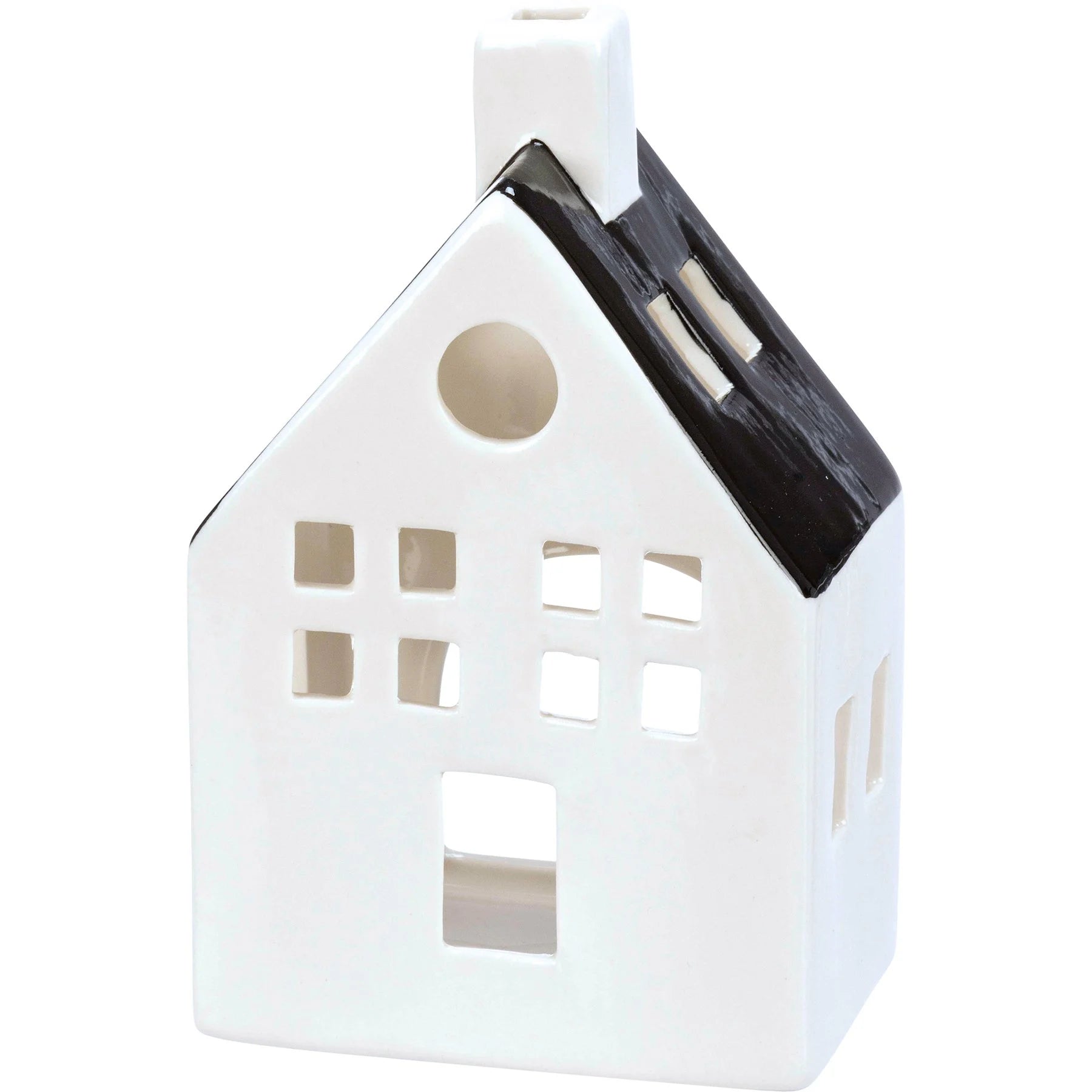 Black And White Houses Figurine