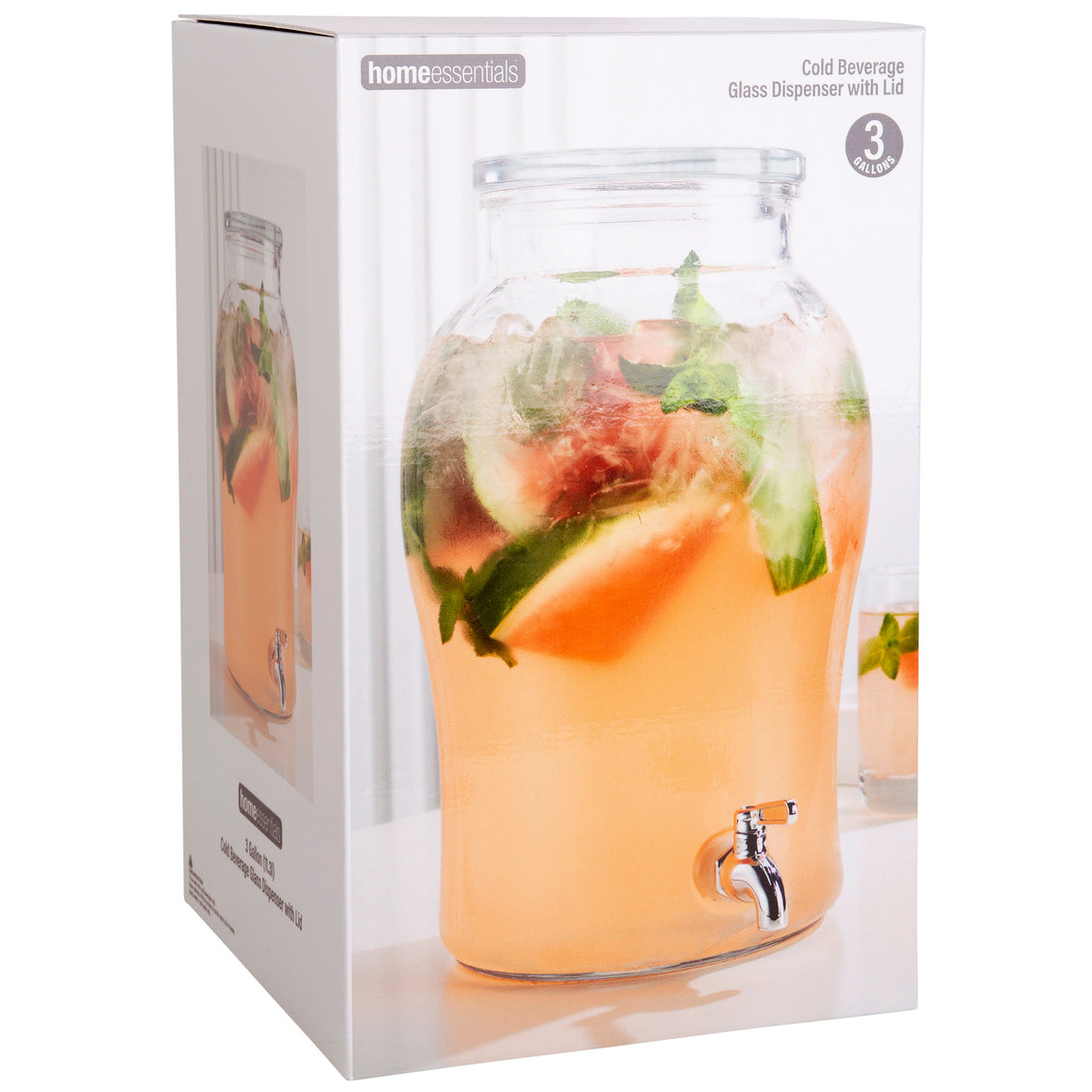 3 Gallon Glass Drink Dispenser