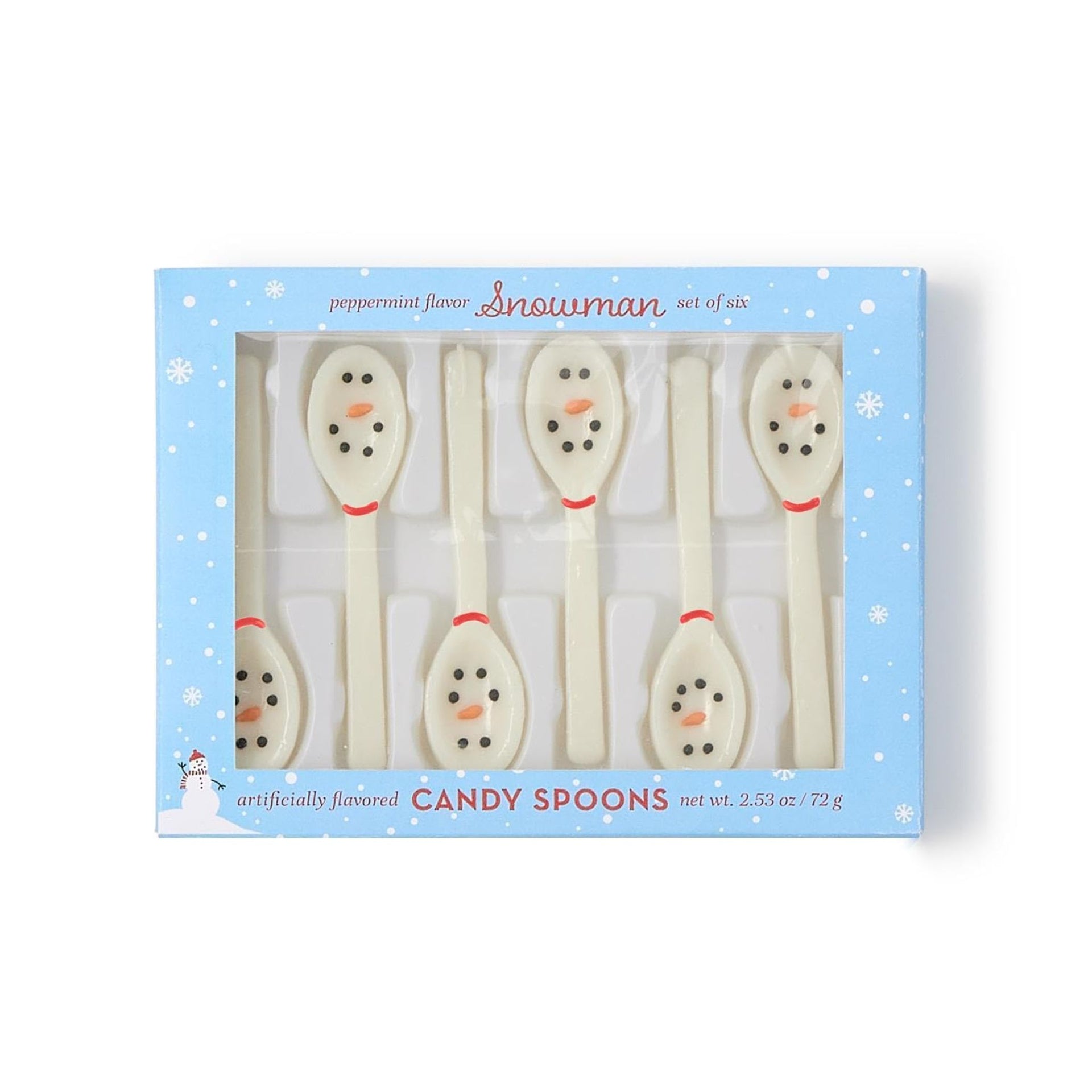 Snowman Peppermint Flavor Candy Spoons