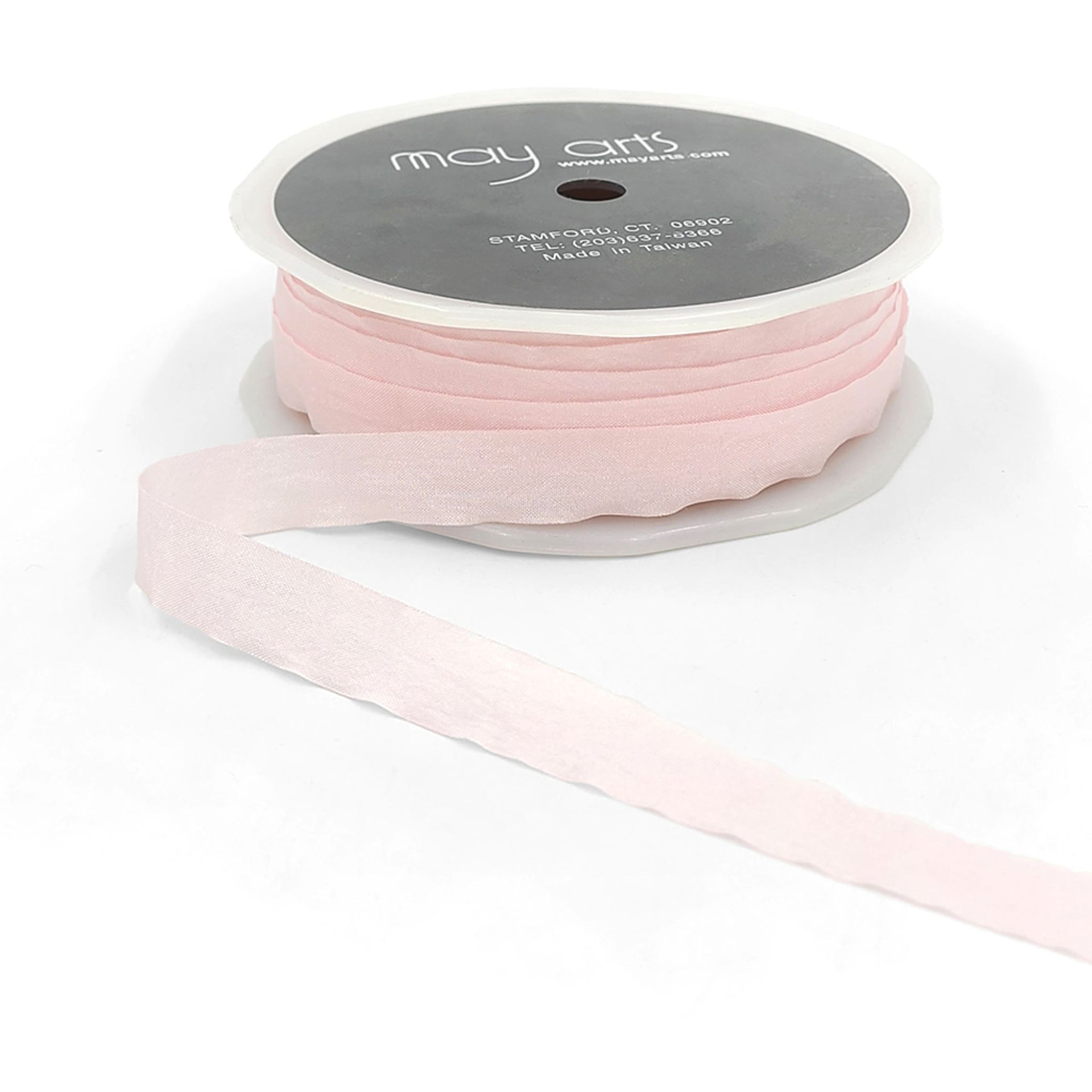 1/2 Inch Wrinkled Faux Silk Ribbon- Pink