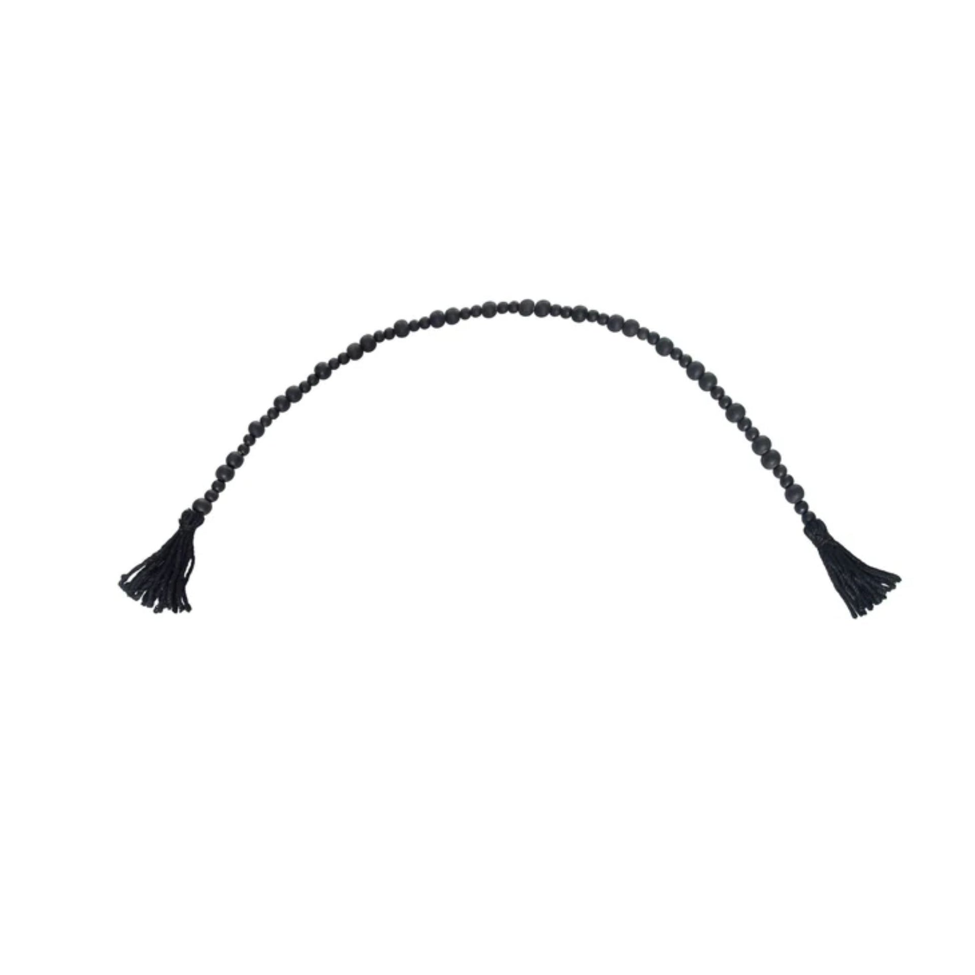 Black Bead W/Tassels