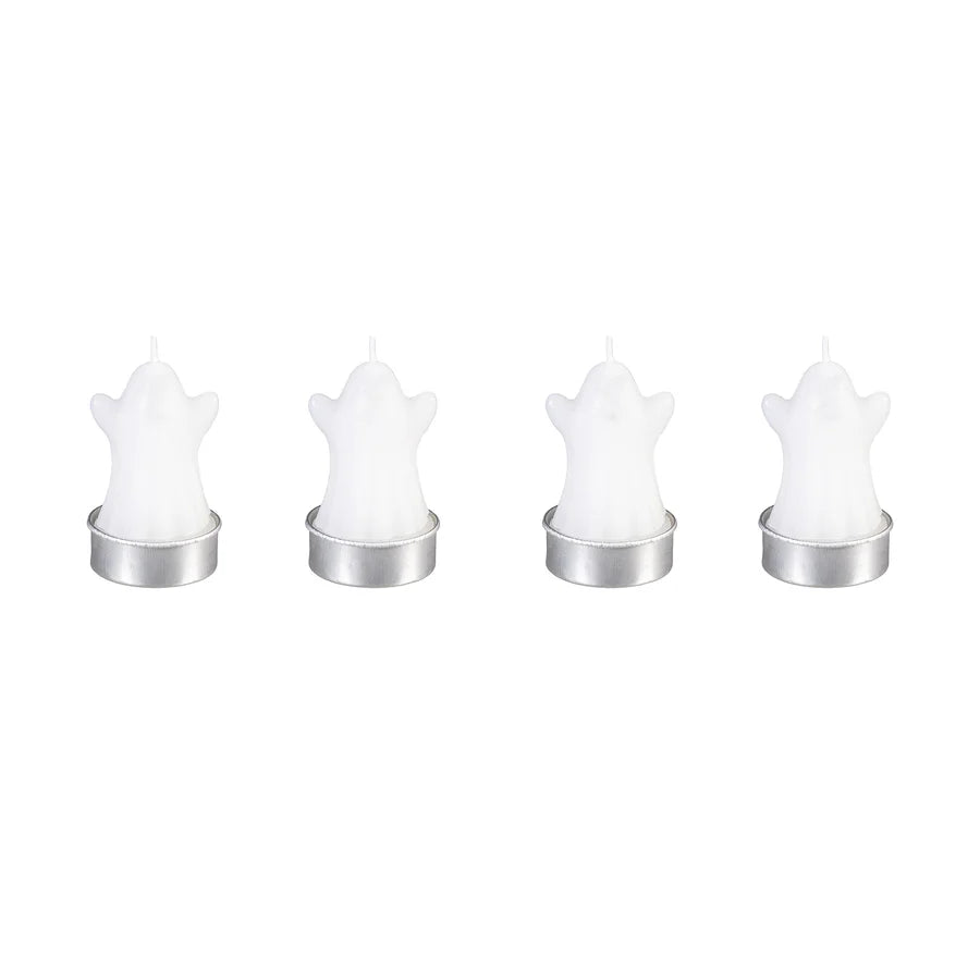 Happy Hauntings, Ghost Tealight Wax Candle S/4