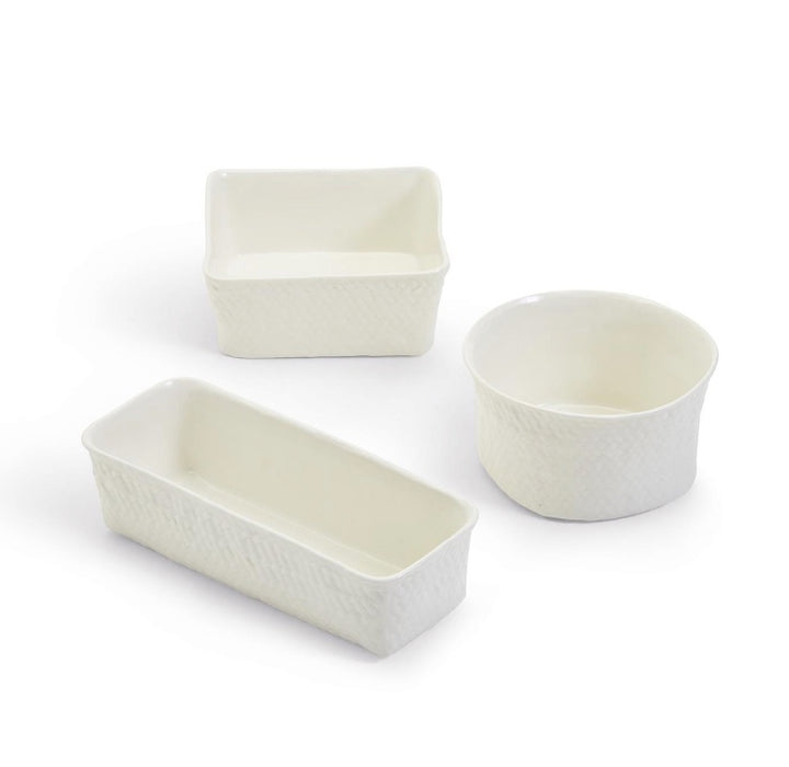 Basketweave Tidbit Dish Asst