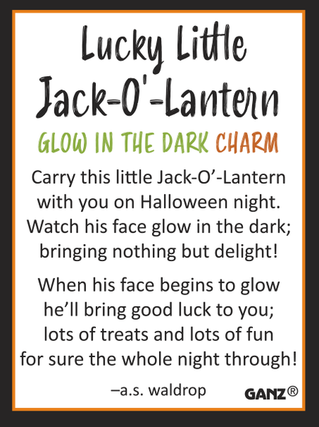 Lucky Little Jack-O-Lantern Glow in the Dark Charm