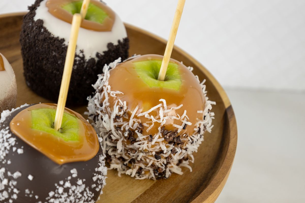 Homemade caramel apples made with Peter’s Caramel