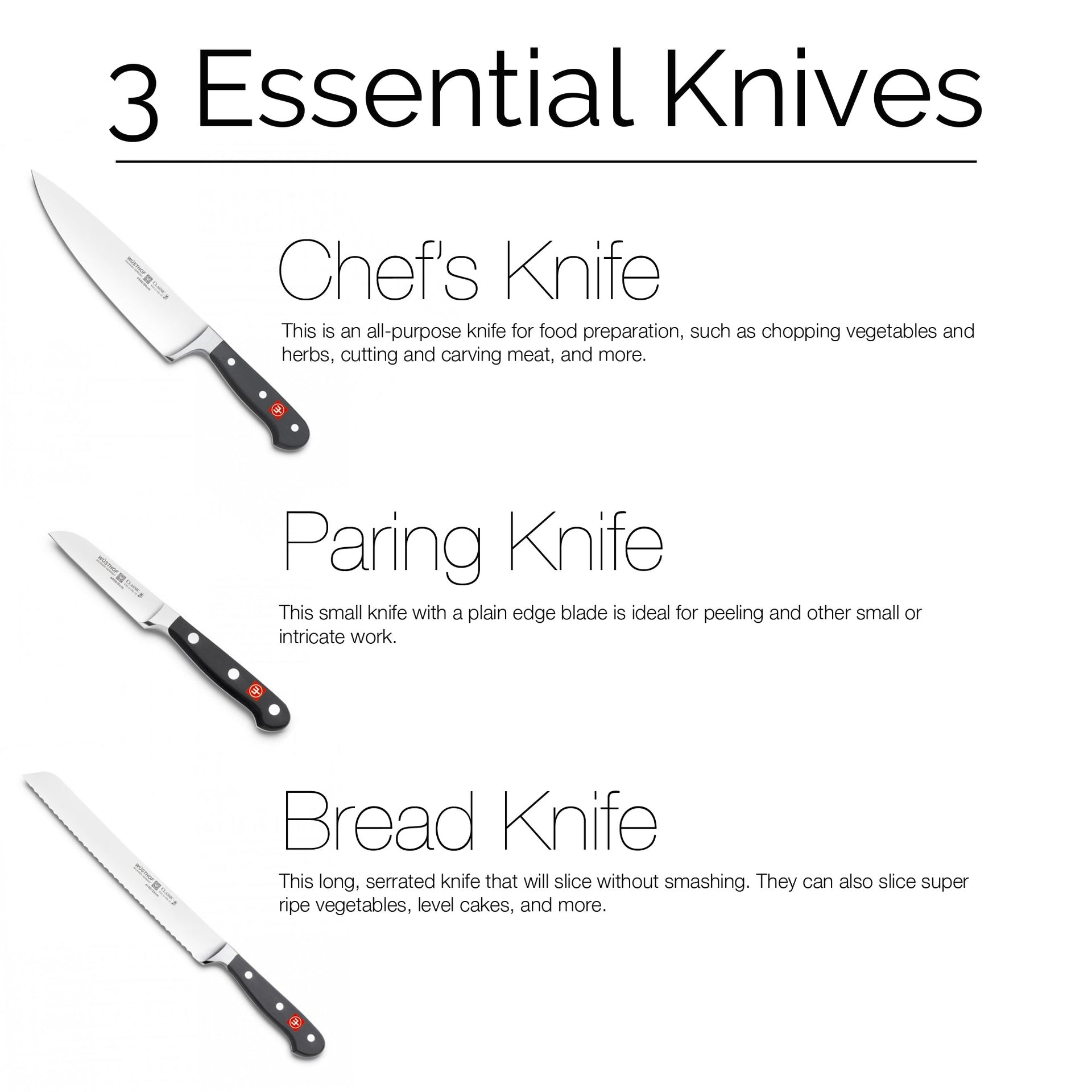 Three Must-Have Kitchen Knives