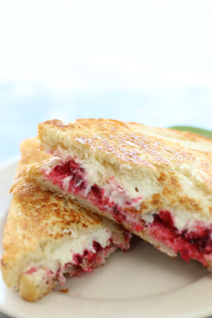 Thanksgiving Leftovers: Grilled Goat Cheese and Cranberry Sandwich