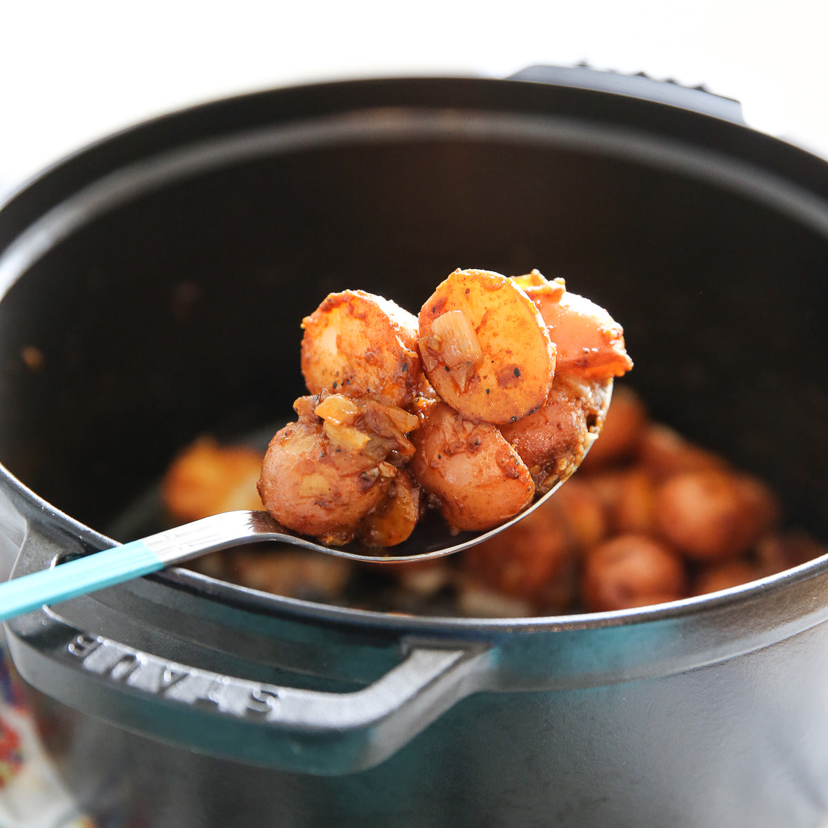 Sisterhood of the Traveling Pan- Smoky Potatoes and Onions in the Staub with Sara
