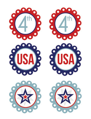 FREE Printable Patriotic Cupcake Toppers