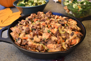 Sausage and Mushroom Smoked Stuffing