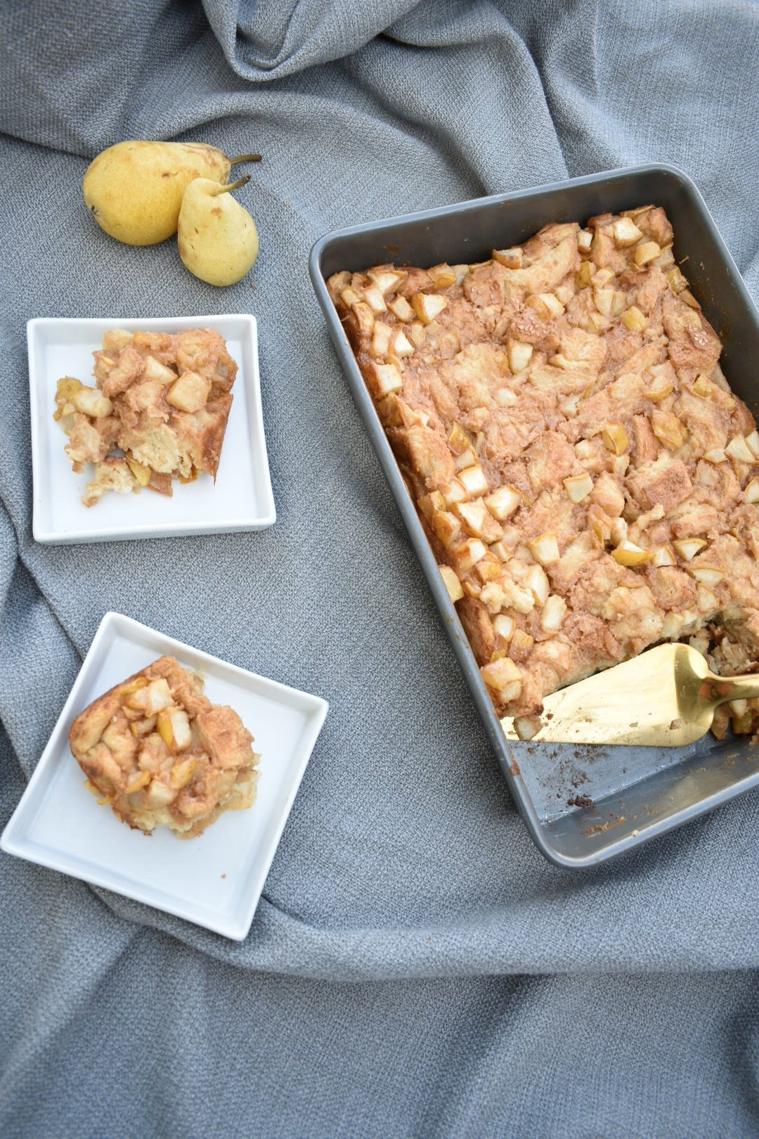 Caramel Pear Bread Pudding