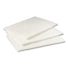 Three white folded cleaning cloths on a white background