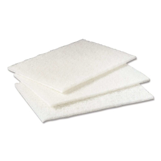 Three white folded cleaning cloths on a white background