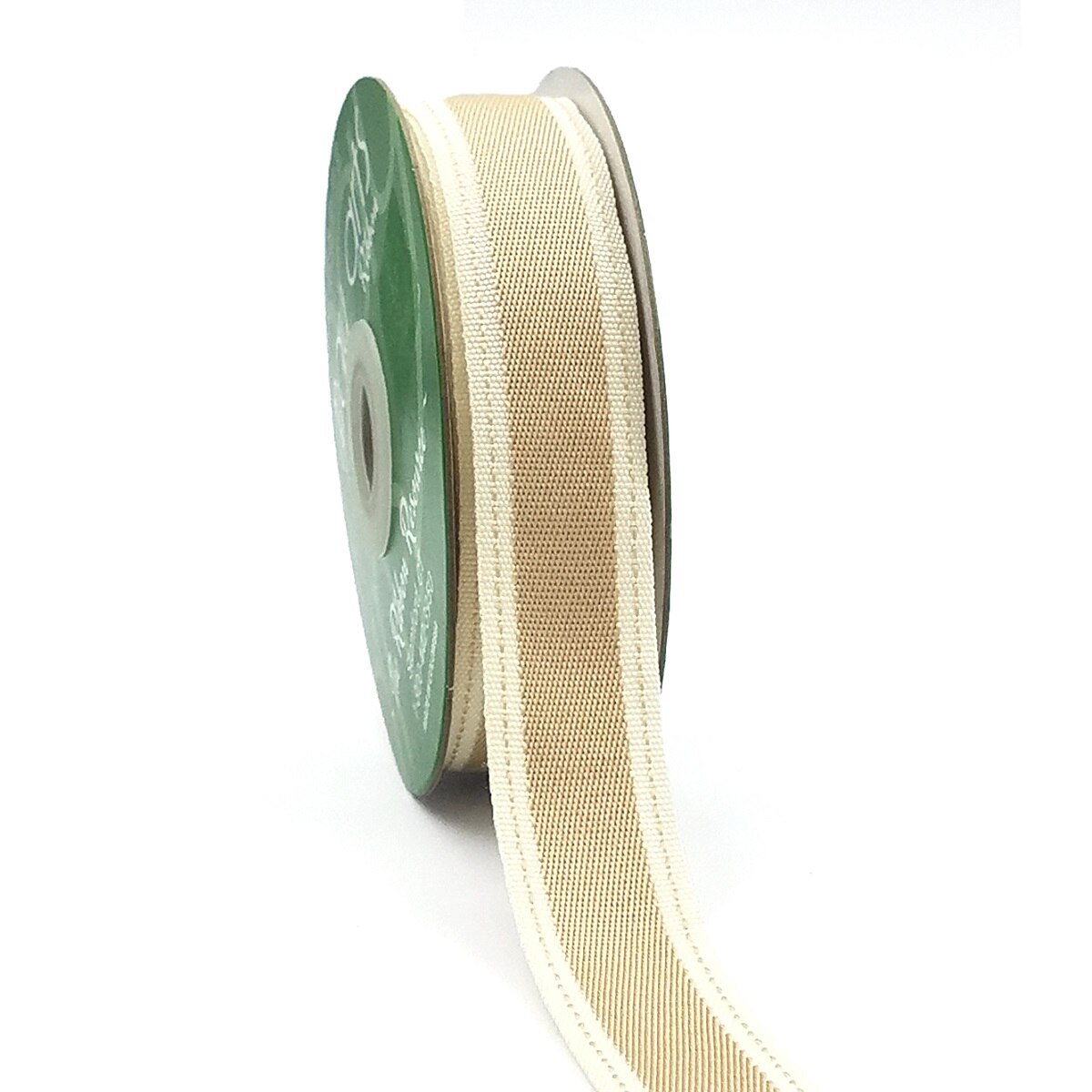 One Inch Ribbon Varigated 1 Inch Band Ribbon with Stitched Edge- Gold β Gygi