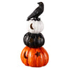 LED Resin Pumpkins with Crow Tabletop Decor