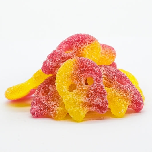 Colorful gummy candy on a white background
