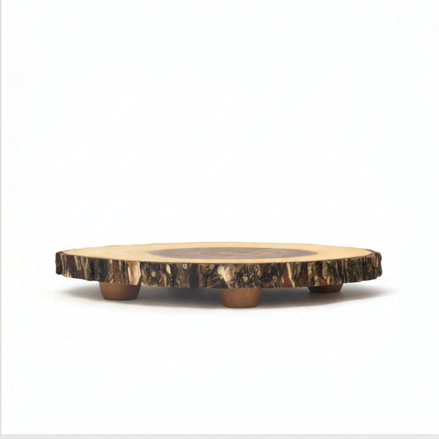 Acacia Bark Footed Server
