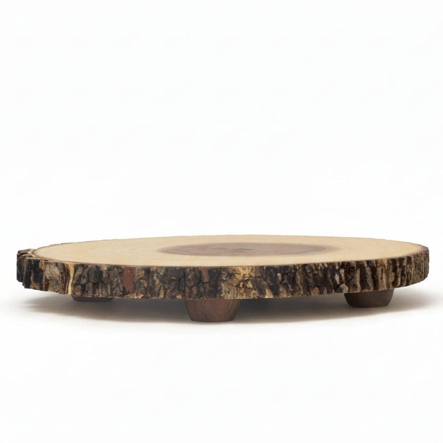 Acacia Bark Footed Server