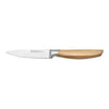 Paring knife with a wooden handle on a white background