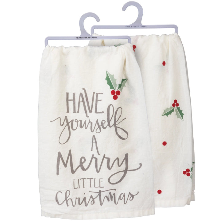 Have Yourself A Merry Christmas Holly Kitchen Towel