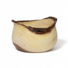 Wood bowl with brown rim on a white background