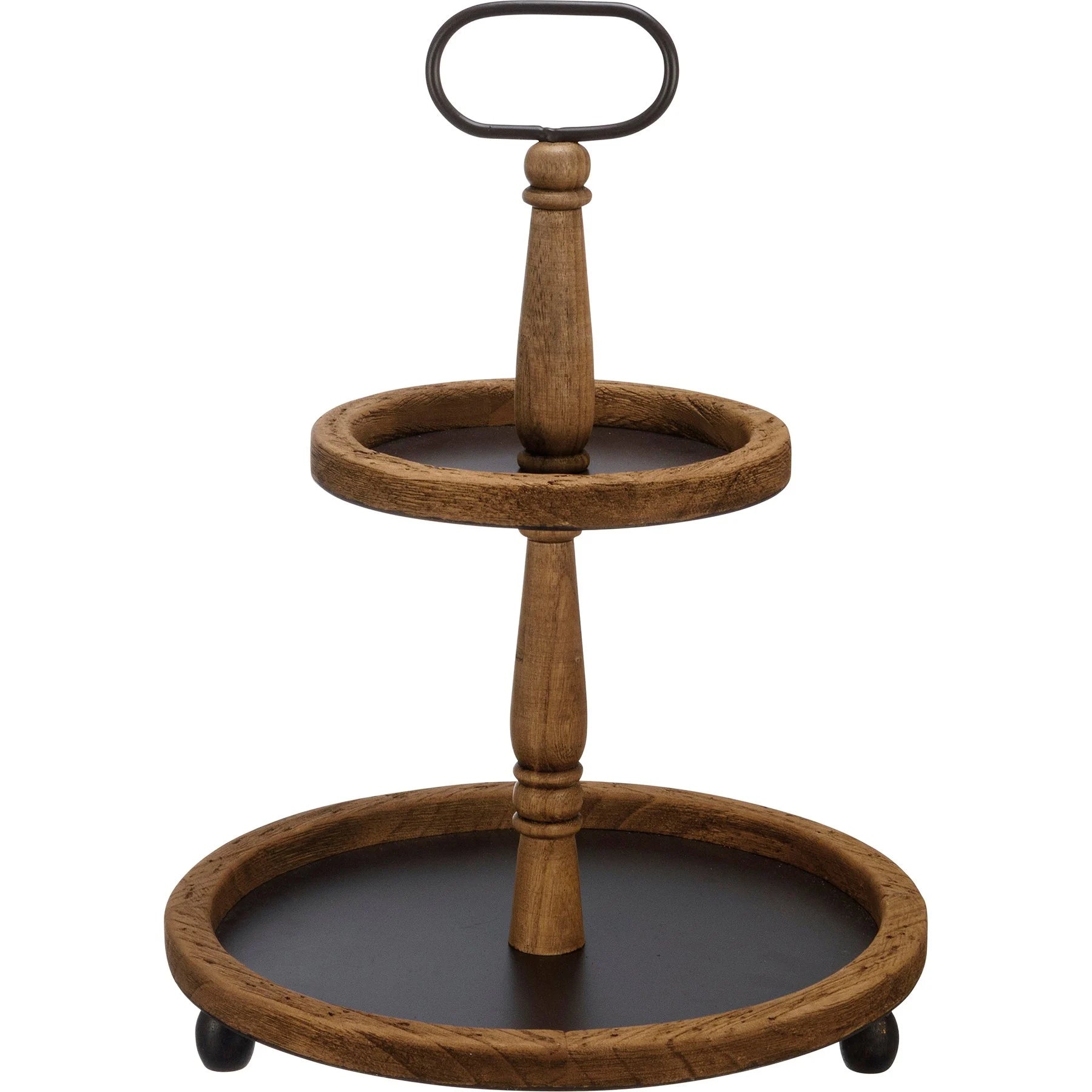 Two Tiered Round Dark Tray