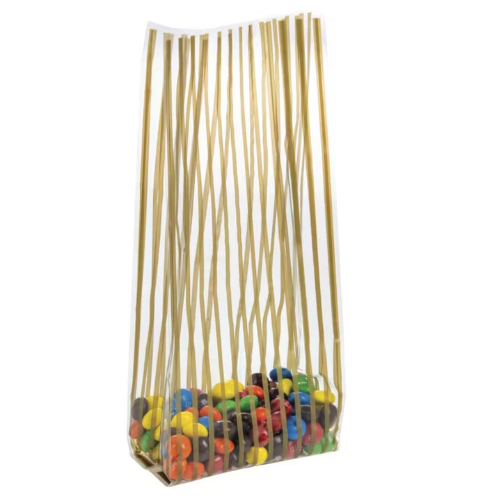 Cellophane Bag Vertical Stripe Gold  C4  10/100