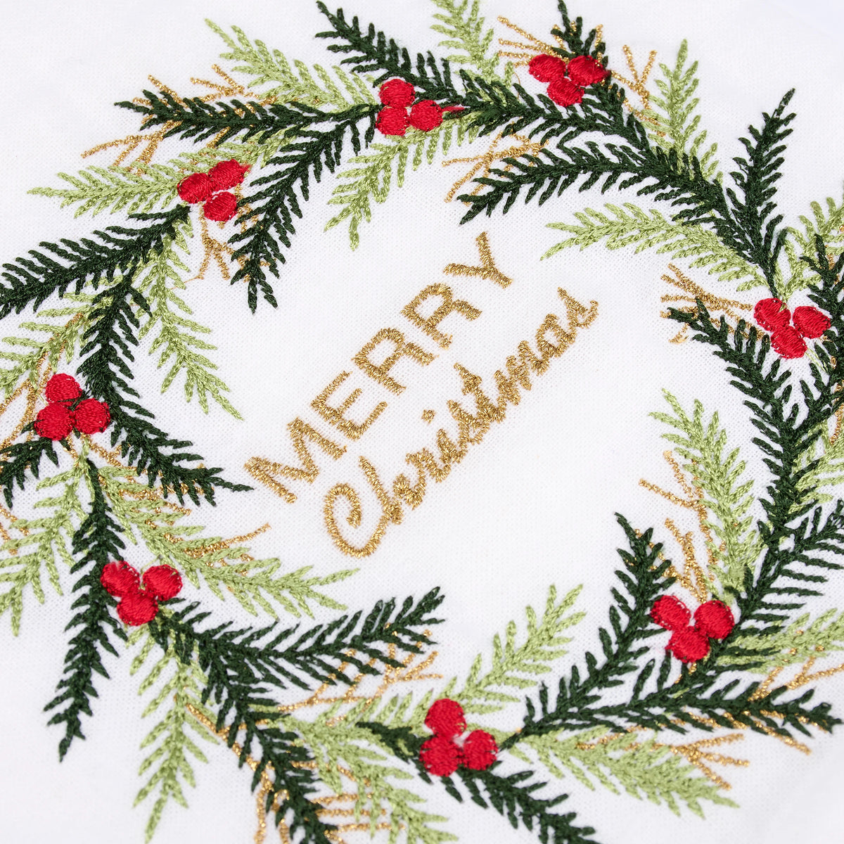 Merry Christmas Wreath Kitchen Towel