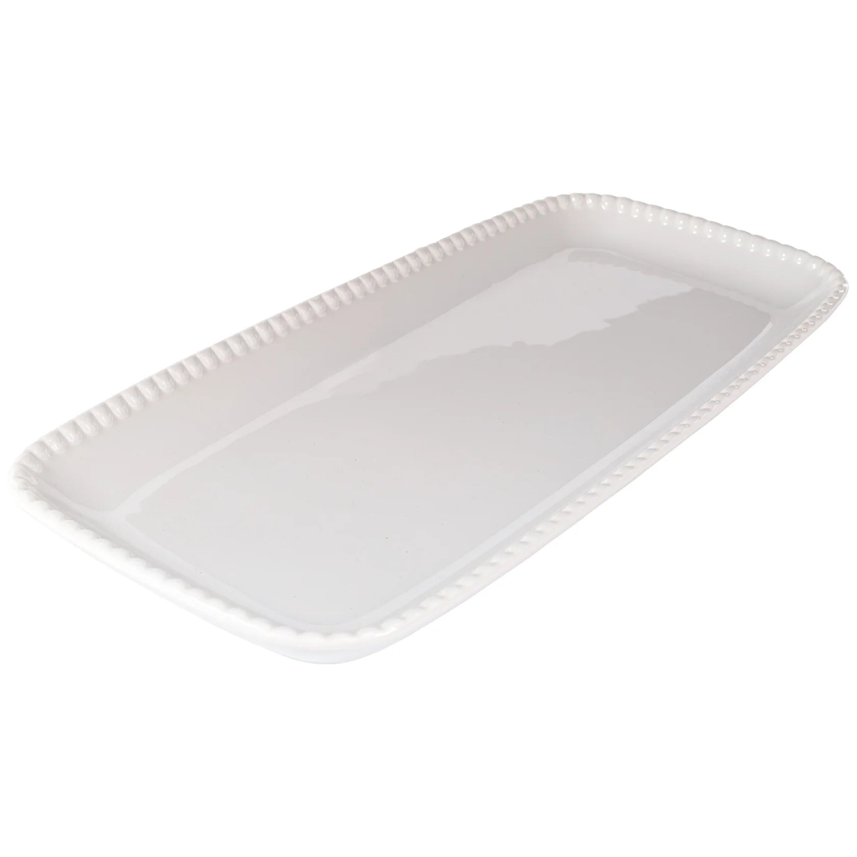 Pure White Rectangular Bead Platter