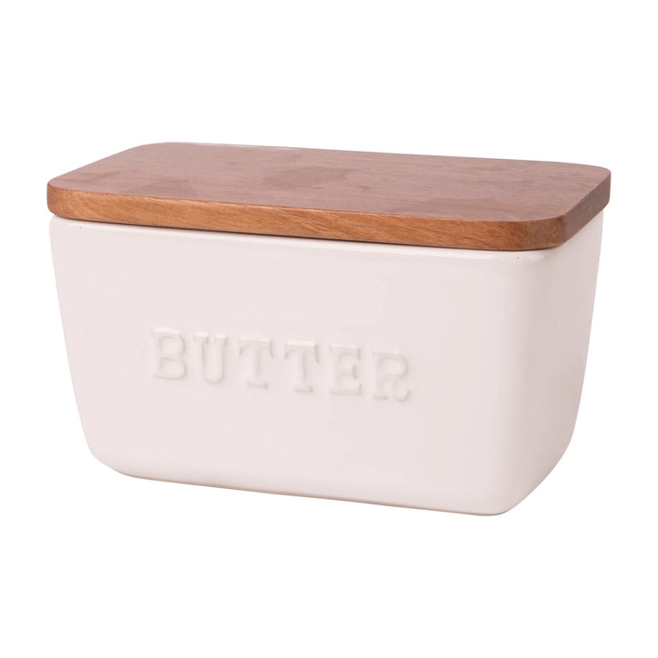 Butter Dish 6" w/Wood Lid