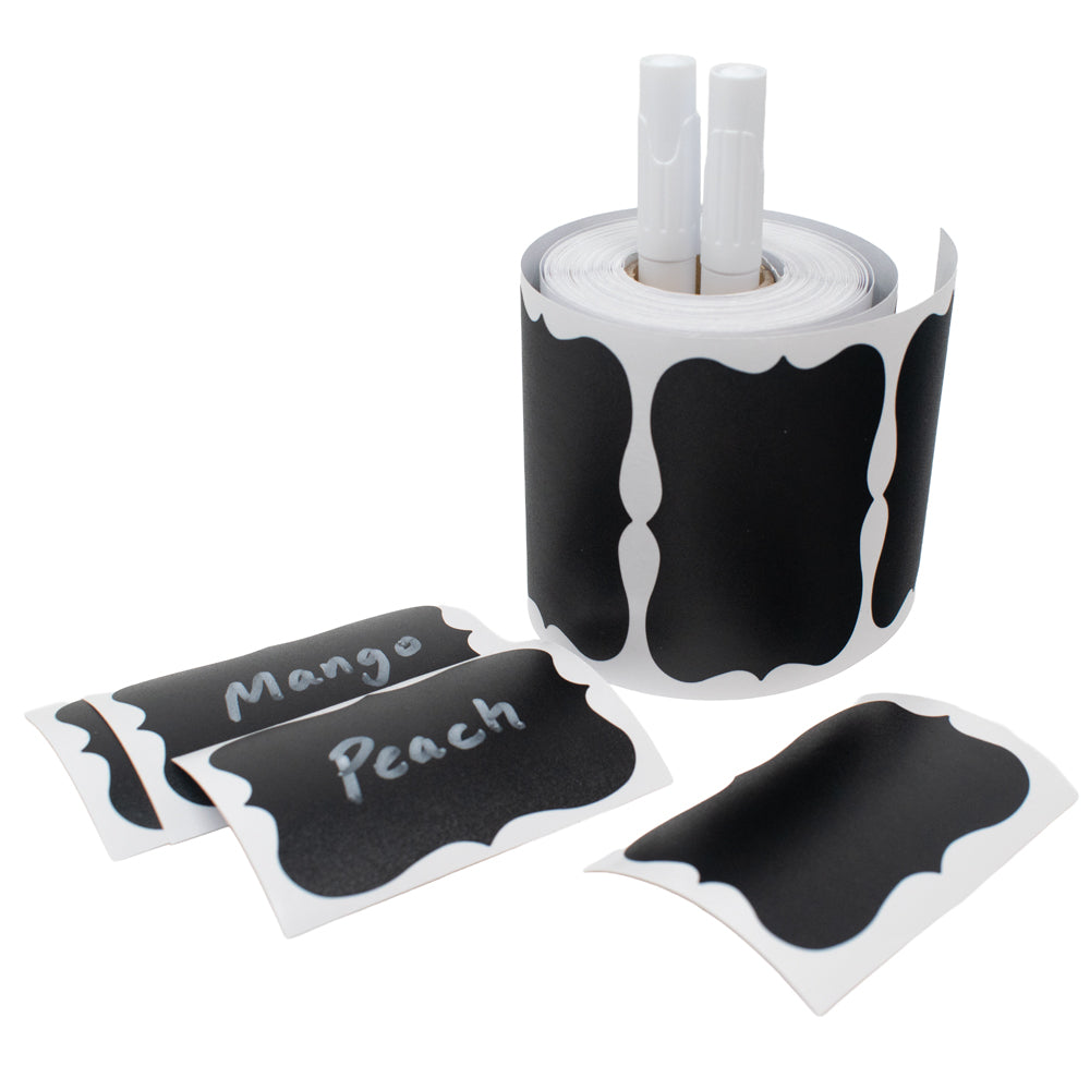 Reusable Chalkboard Labels - Roll of 200 with 2 Pens