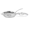 12" Nonstick Tri-Ply Frypan W/Helper Handle W/ Lid