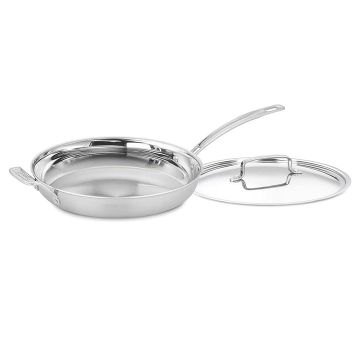 12" Nonstick Tri-Ply Frypan W/Helper Handle W/ Lid