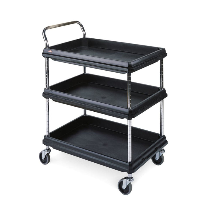 Utility Cart; Plastic; 2-Shelves; 21X33; Black
