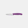 Knife with a purple handle on a white background