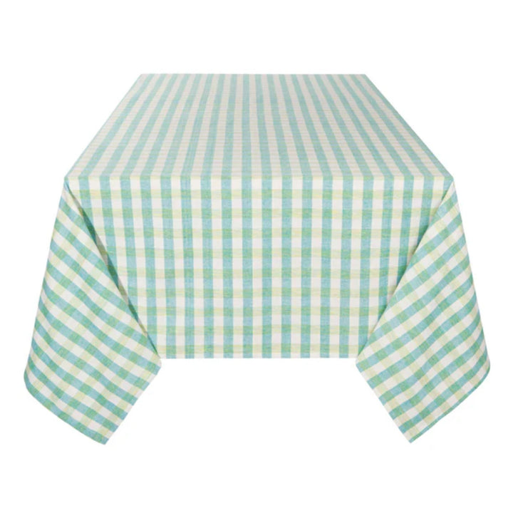 120" x 60" Second Spin Twisted Teal Tablecloth