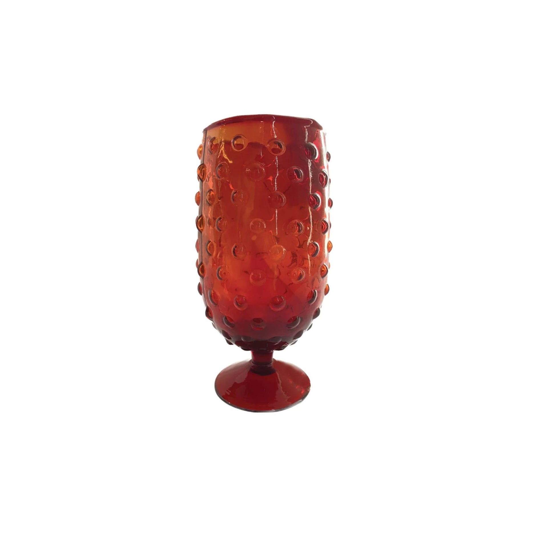 Hobnail Wine Glass Red