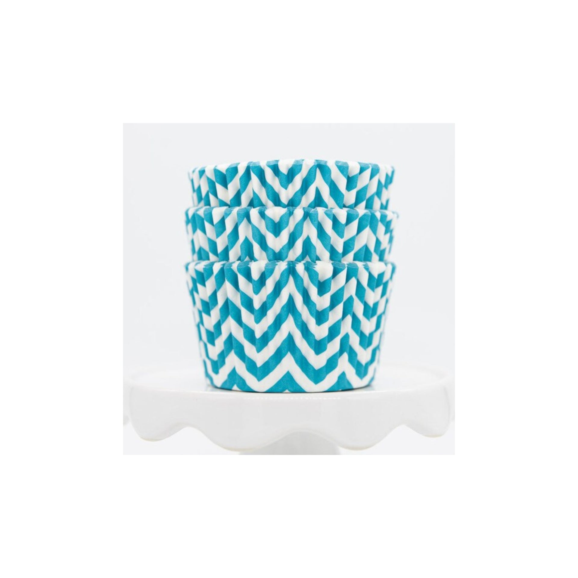 Cupcake Liner Chevron Turq.