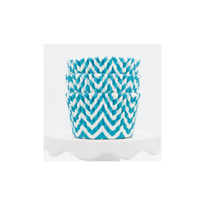 Cupcake Liner Chevron Turq.