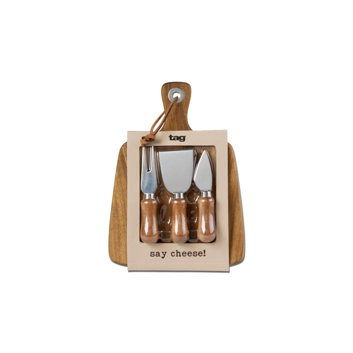 Cheese Board And Utensil Set Say Cheese