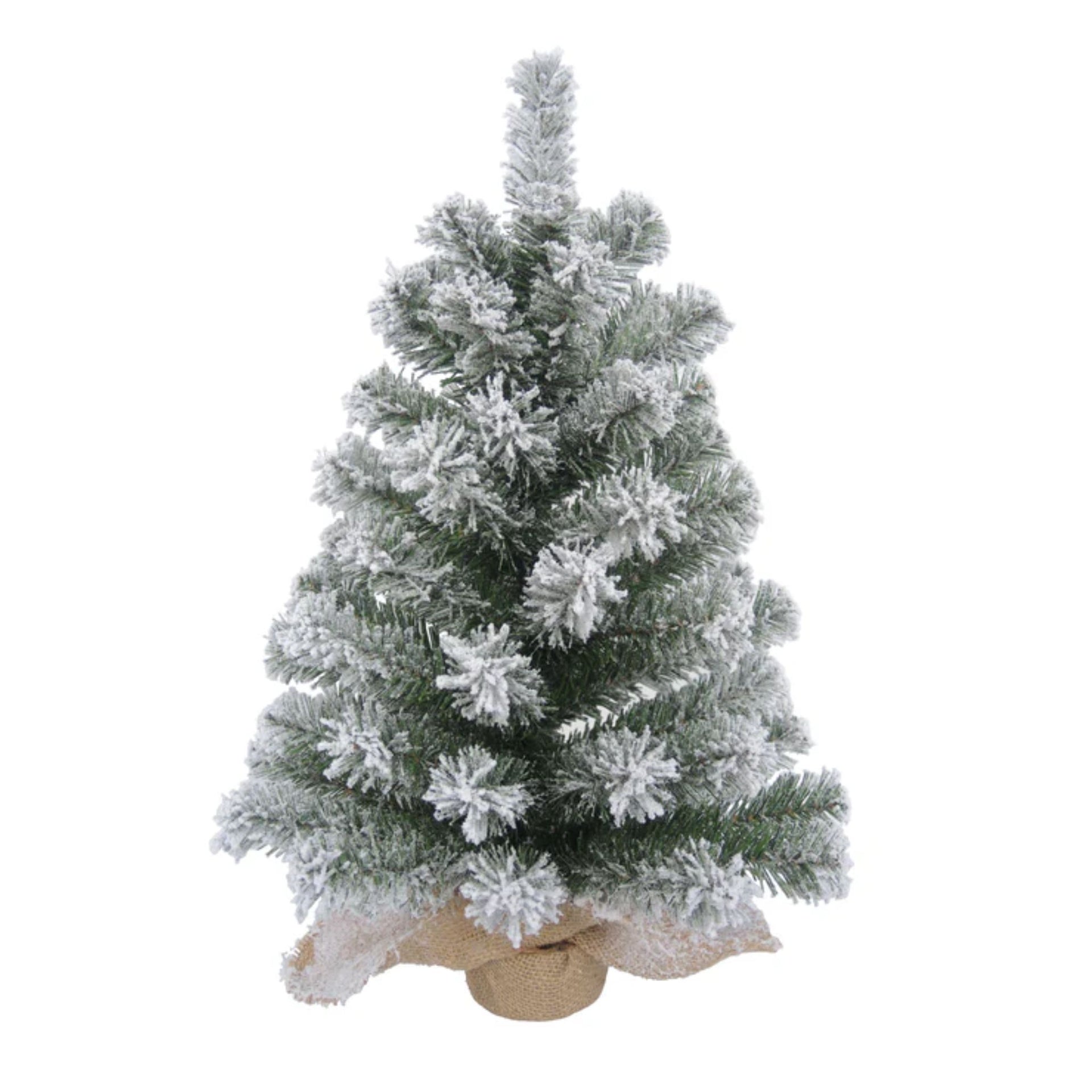 Lg Snow Colorado Tree with Burlap Stand