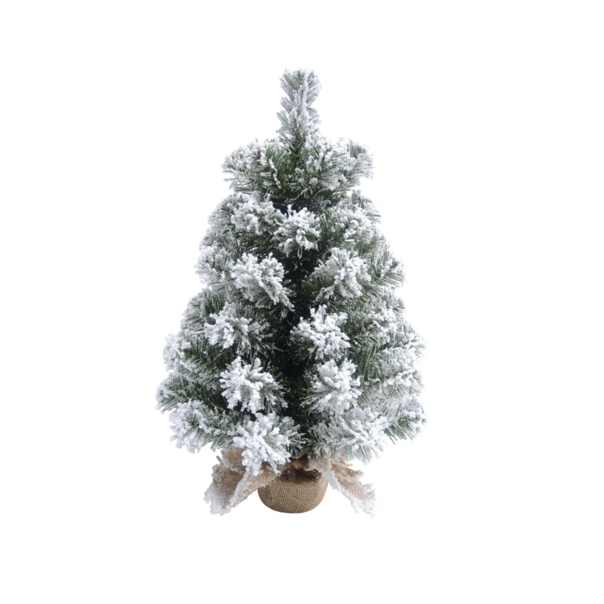 Sm Snow Colorado Tree with burlap Stand