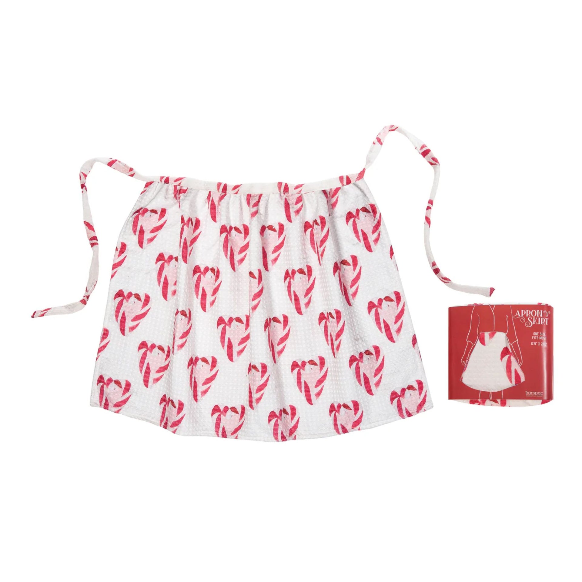 Fabric Candy Cane Hearts Apron Skirt