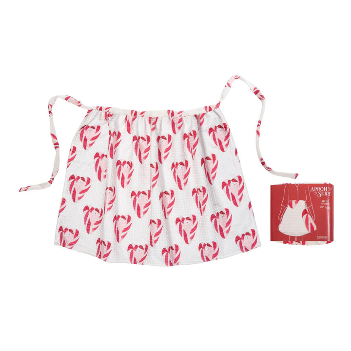 Fabric Candy Cane Hearts Apron Skirt
