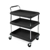 Utility Cart; Plastic; 2-Shelves; 26X36; Black