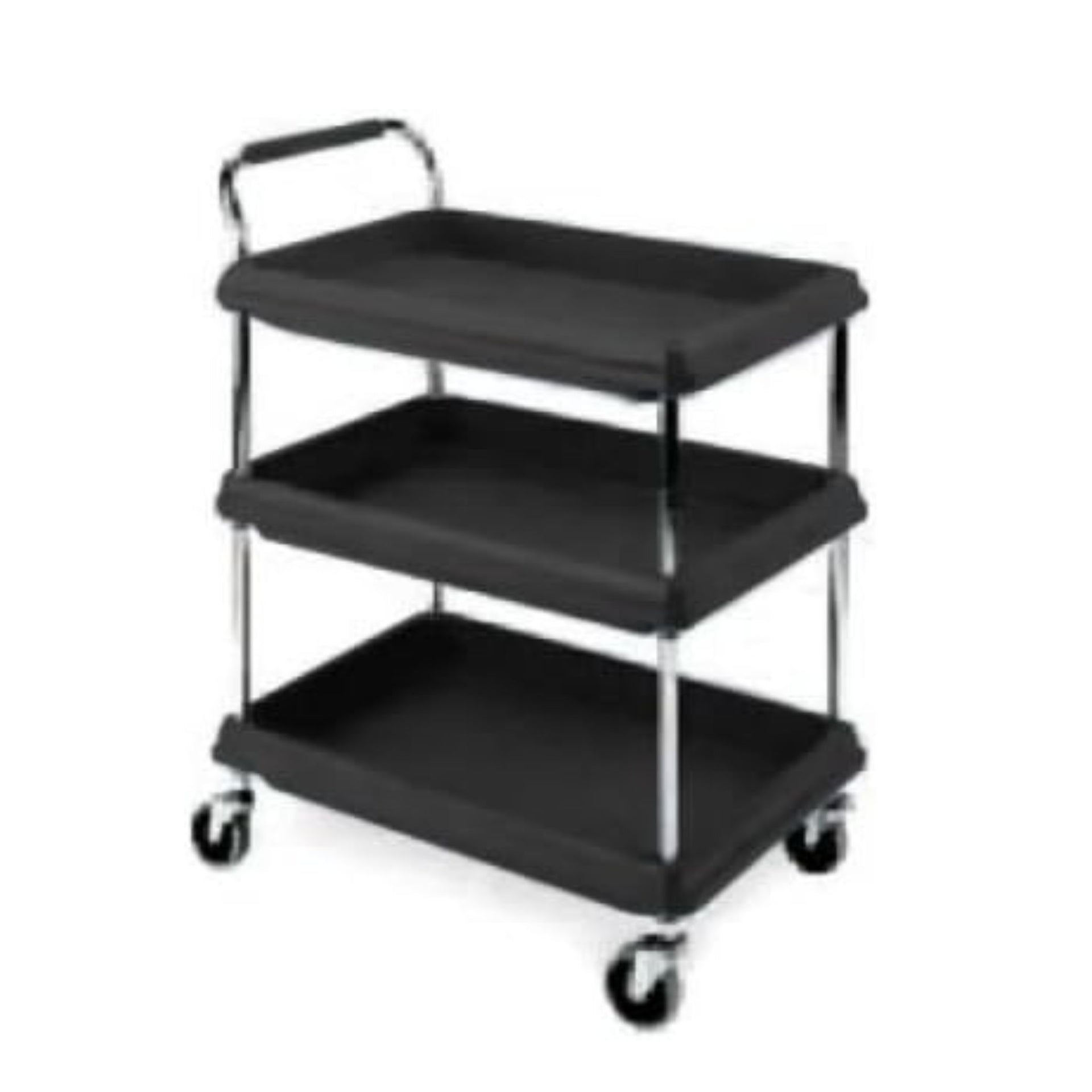 Utility Cart; Plastic; 2-Shelves; 26X36; Black